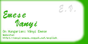 emese vanyi business card